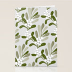 Mistletoe Pattern - Green Stationery Card Gallery Image 2