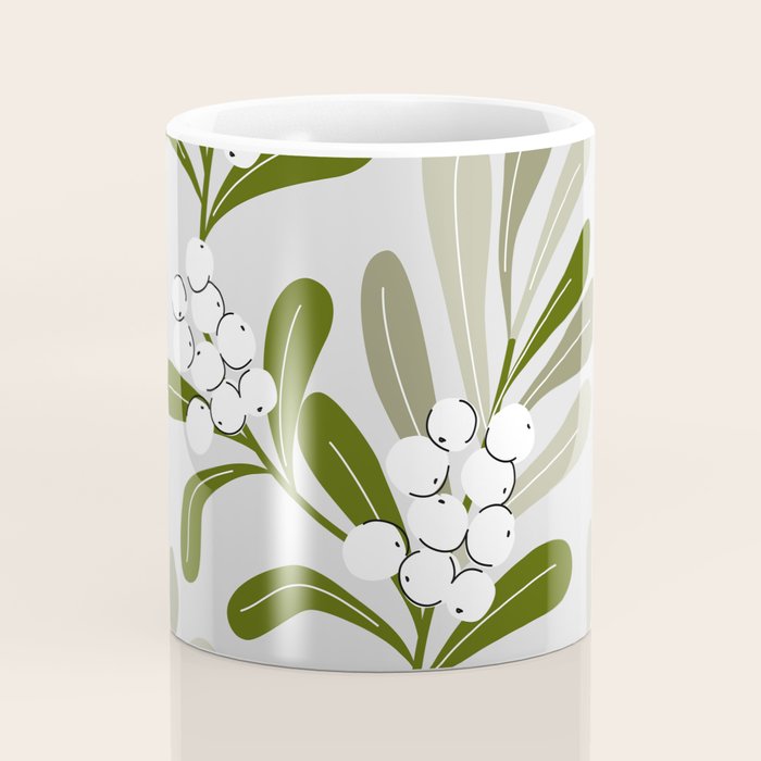 Mistletoe Pattern - Green Coffee Mug Gallery Image 4