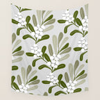 Mistletoe Pattern - Green Wall Tapestry Gallery Image 4
