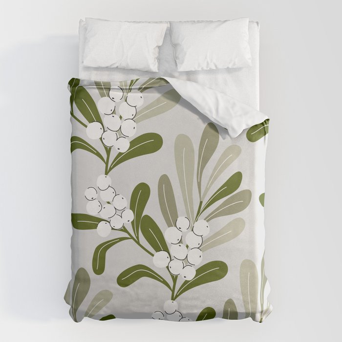 Mistletoe Pattern - Green Duvet Cover Gallery Image 6