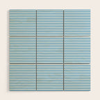 Thin Stripes Blue and White Striped Pattern Wood Wall Art Gallery Image 1