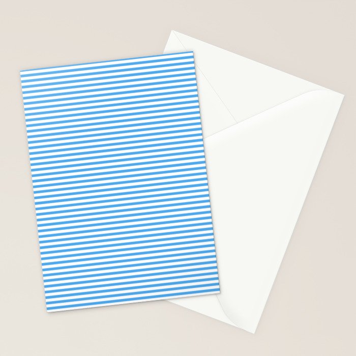 Thin Stripes Blue and White Striped Pattern Stationery Card Gallery Image 2