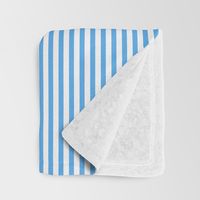 Thin Stripes Blue and White Striped Pattern Throw Blanket Gallery Image 3