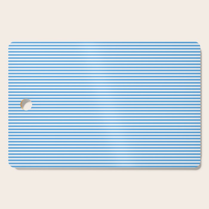 Thin Stripes Blue and White Striped Pattern Cutting Board Gallery Image 1