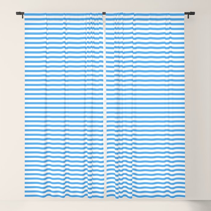 Thin Stripes Blue and White Striped Pattern Window Curtain Gallery Image 1