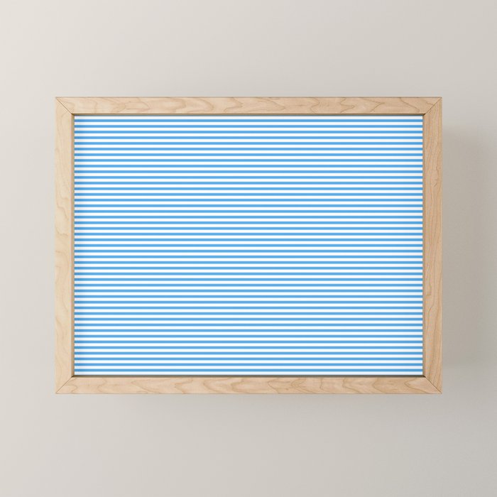 Thin Stripes Blue and White Striped Pattern Mini Art Print Gallery Image 1