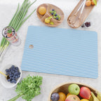 Thin Stripes Blue and White Striped Pattern Cutting Board Gallery Image 2