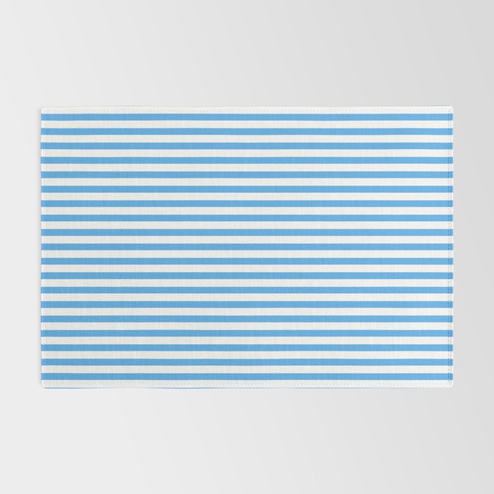 Thin Stripes Blue and White Striped Pattern Rug Gallery Image 2