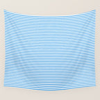 Thin Stripes Blue and White Striped Pattern Wall Tapestry Gallery Image 4