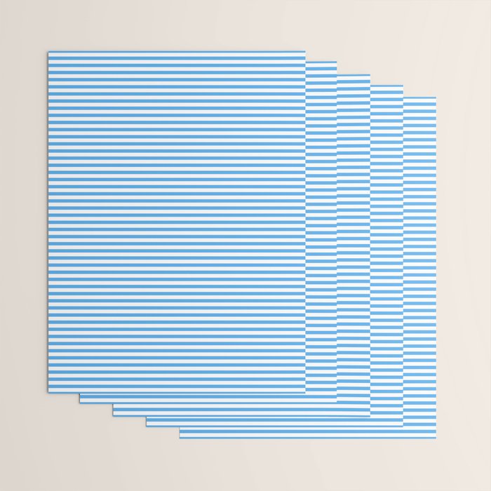Thin Stripes Blue and White Striped Pattern Wrapping Paper Gallery Image 3