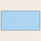 Thin Stripes Blue and White Striped Pattern Desk Mat Gallery Image 3