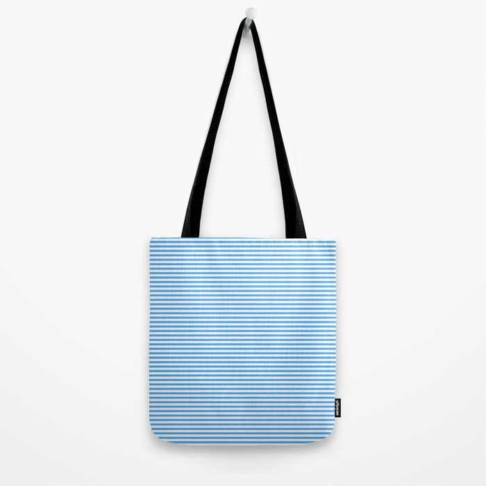 Thin Stripes Blue and White Striped Pattern Tote Bag Gallery Image 2