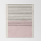 Minimalist Pink Color Block Black Line Throw Blanket Gallery Image 2