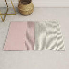 Minimalist Pink Color Block Black Line Rug Gallery Image 1