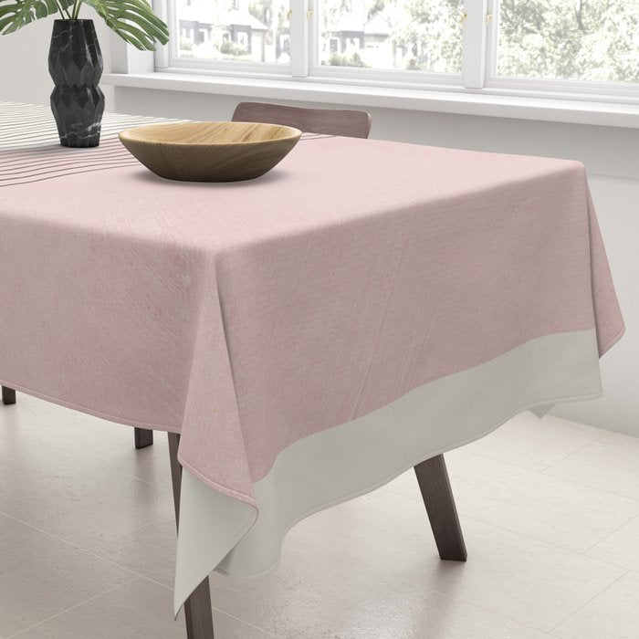 Minimalist Pink Color Block Black Line Tablecloth Gallery Image 3