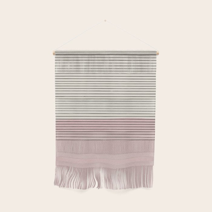 Minimalist Pink Color Block Black Line Wall Hanging Gallery Image 1