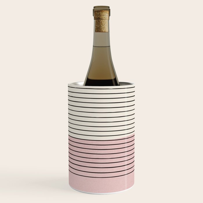 Minimalist Pink Color Block Black Line Wine Chiller Gallery Image 1
