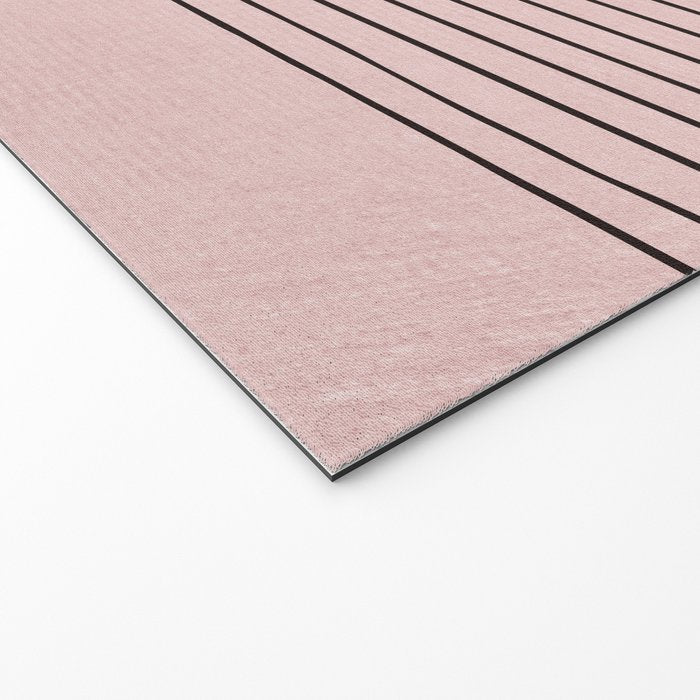 Minimalist Pink Color Block Black Line Welcome Mat Gallery Image 2