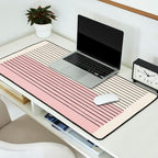 Minimalist Pink Color Block Black Line Desk Mat Gallery Image 2
