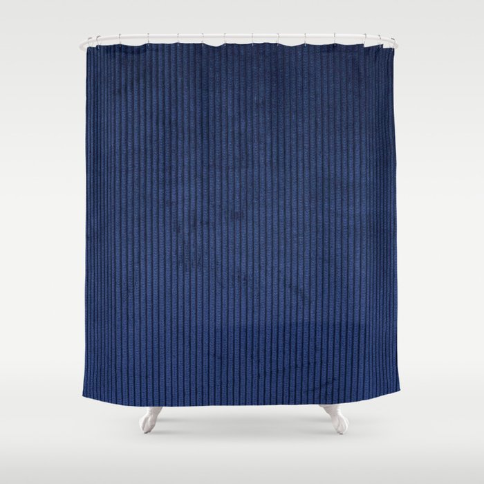 blue corduroy Shower Curtain Gallery Image 1