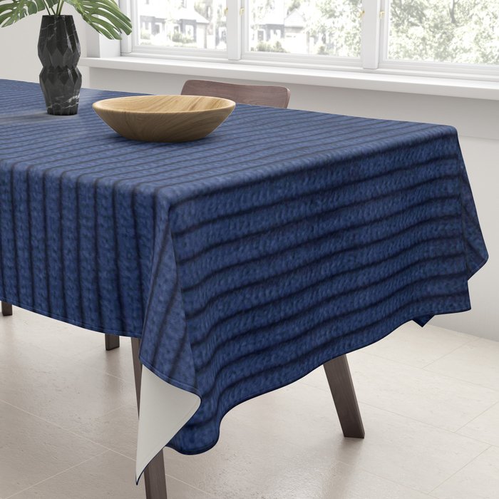 blue corduroy Tablecloth Gallery Image 3