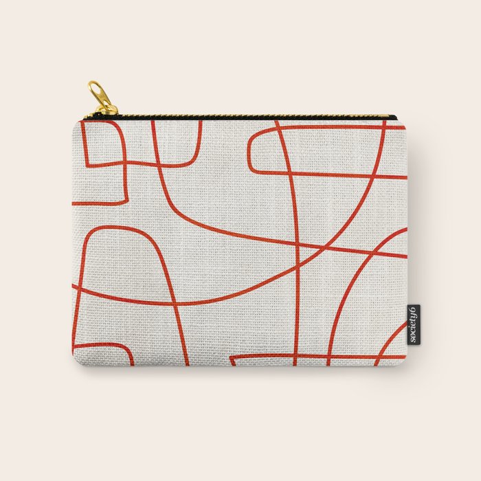 Red Line Art Abstract Minimalist Artwork Carry All Pouch Gallery Image 1
