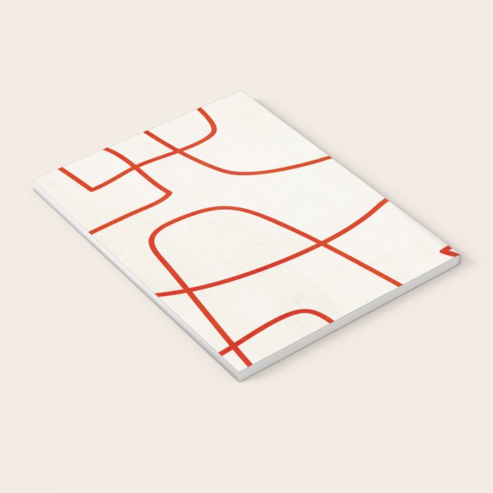 Red Line Art Abstract Minimalist Artwork Notebook Gallery Image 3