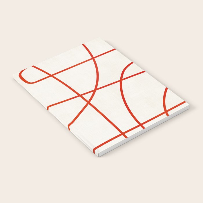 Red Line Art Abstract Minimalist Artwork Notebook Gallery Image 2