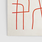 Red Line Art Abstract Minimalist Artwork Poster Gallery Image 3