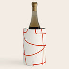 Red Line Art Abstract Minimalist Artwork Wine Chiller Gallery Image 1