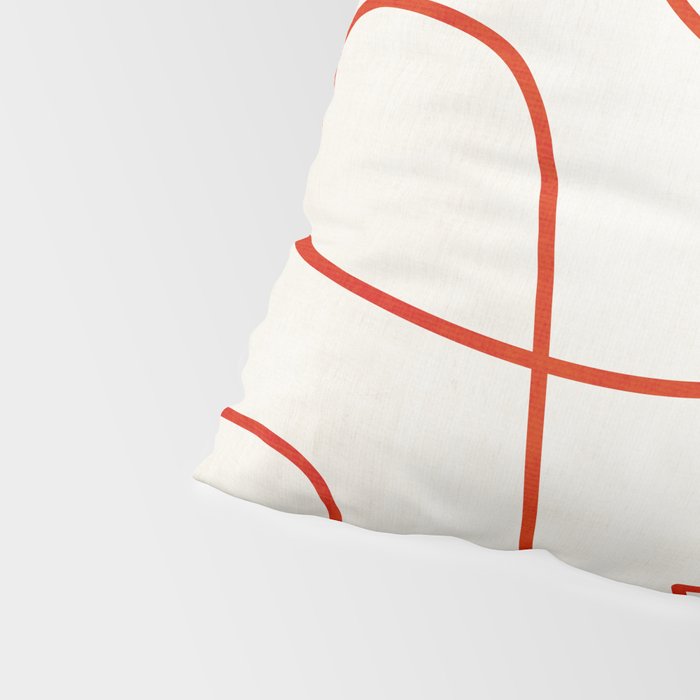 Red Line Art Abstract Minimalist Artwork Pillow Sham Gallery Image 4