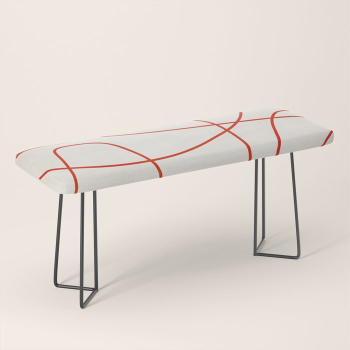 Red Line Art Abstract Minimalist Artwork Bench Gallery Image 1