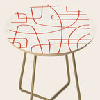 Red Line Art Abstract Minimalist Artwork Side Table Gallery Image 2