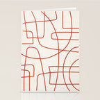 Red Line Art Abstract Minimalist Artwork Stationery Card Gallery Image 2