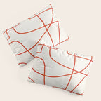 Red Line Art Abstract Minimalist Artwork Pillow Sham Gallery Image 3