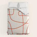 Red Line Art Abstract Minimalist Artwork Comforter Gallery Image 6