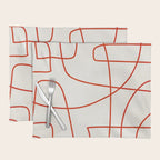 Red Line Art Abstract Minimalist Artwork Placemat Gallery Image 1