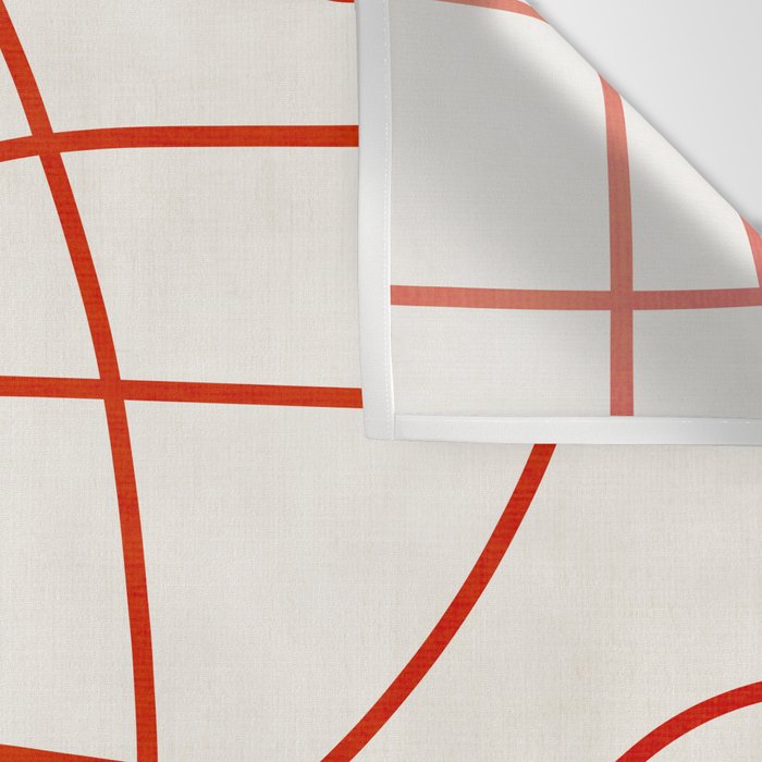 Red Line Art Abstract Minimalist Artwork Wall Tapestry Gallery Image 3