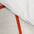 Red Line Art Abstract Minimalist Artwork Comforter Gallery Image 4
