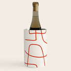 Red Line Art Abstract Minimalist Artwork Wine Chiller Gallery Image 2