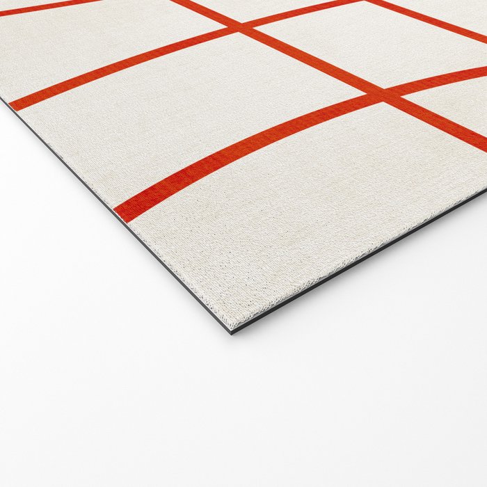 Red Line Art Abstract Minimalist Artwork Welcome Mat Gallery Image 2