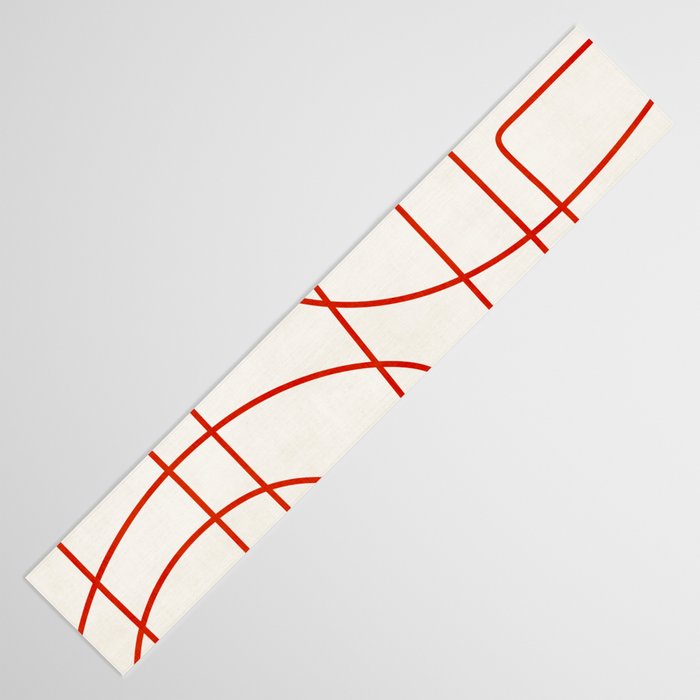 Red Line Art Abstract Minimalist Artwork Table Runner Gallery Image 3