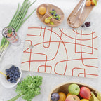 Red Line Art Abstract Minimalist Artwork Cutting Board Gallery Image 2