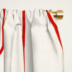 Red Line Art Abstract Minimalist Artwork Window Curtain Gallery Image 2