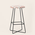 Red Line Art Abstract Minimalist Artwork Stool Gallery Image 1