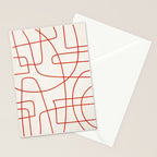 Red Line Art Abstract Minimalist Artwork Stationery Card Gallery Image 2