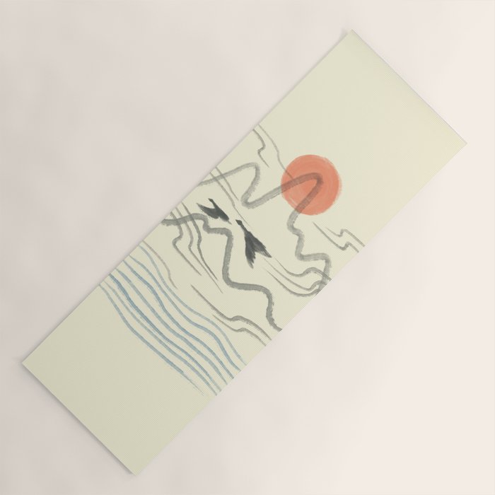 Watercolor 9 Abstraction minimal landscape lover bird Yoga Mat Gallery Image 1