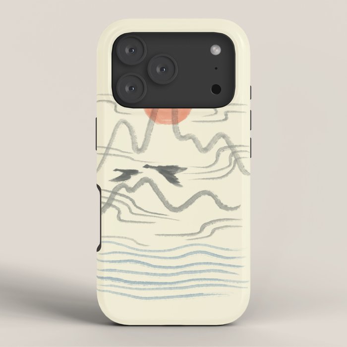 Watercolor 9 Abstraction minimal landscape lover bird iPhone Case Gallery Image 3