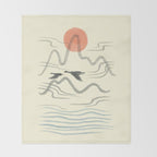 Watercolor 9 Abstraction minimal landscape lover bird Throw Blanket Gallery Image 2