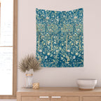 William Morris Melsetter Trellis Dark Blue  Wall Tapestry Gallery Image 2